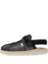 Reebok Graphic-print Strap Slippers In Black