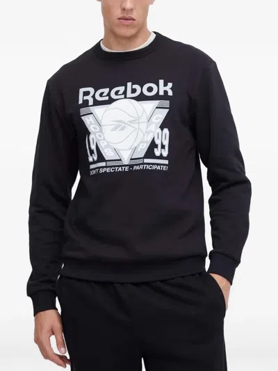 Reebok Graphic-print Sweatshirt In Black