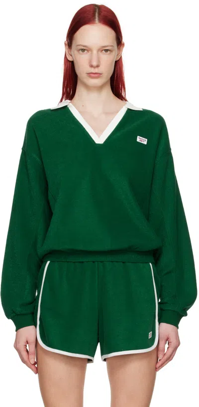 Reebok Green Court Sweater In Drkgrn