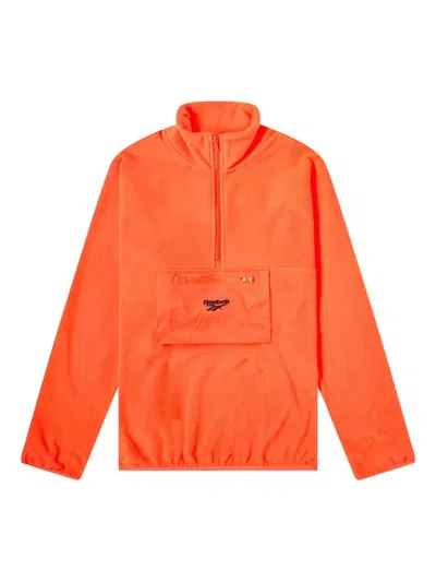 Reebok Half-zip Fleece Sweatshirt In Orange