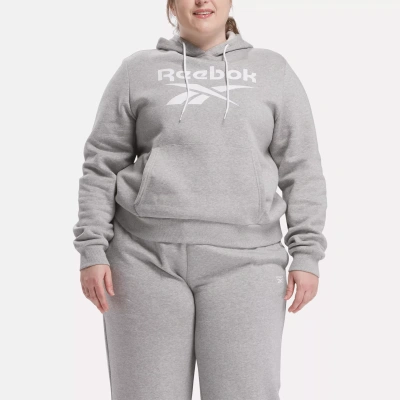 Reebok Women's  Identity Big Logo Fleece Hoodie (plus Size) In Grey