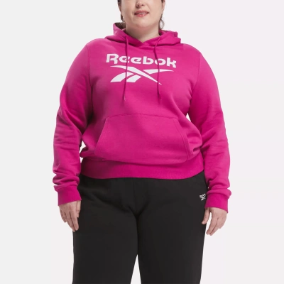 Reebok Women's  Identity Big Logo Fleece Hoodie (plus Size) In Pink