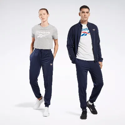 Reebok Identity Vector Knit Track Pants In Blue