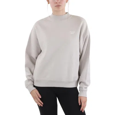 Reebok Identity Womens Logo Fleece Sweatshirt In Gray