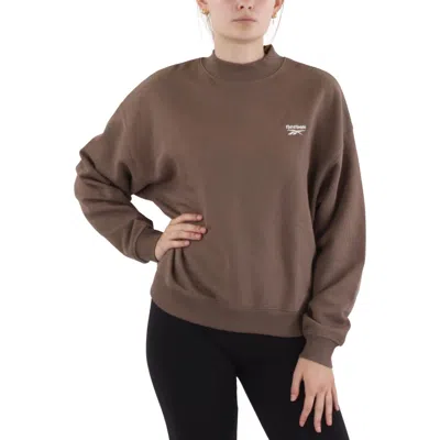 Reebok Identity Womens Stretch Fleece Sweatshirt In Brown