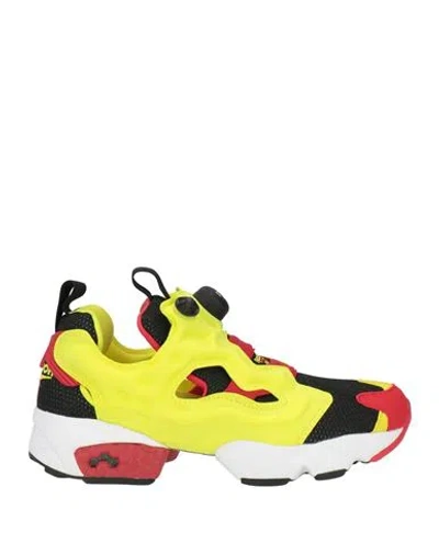 Reebok Instapump Fury Woman Sneakers Yellow Size 5.5 Textile Fibers