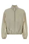 Reebok Versatile Stand-up Collar Windbreaker With Zip Pockets In Grey