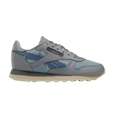 Pre-owned Reebok Jurassic World X Classic Leather Big Kid 'blue And Beta' | Grey | Kid's Size 4.5
