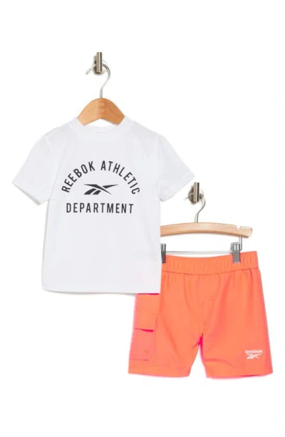 Reebok Kids' Athletic Graphic T-shirt & Shorts Set In White
