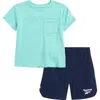 Reebok Kids' Pocket T-shirt & Shorts Set In Aqua