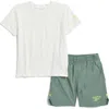 Reebok Kids' Pocket T-shirt & Shorts Set In Chalk