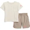 Reebok Kids' Pocket T-shirt & Shorts Set In Stone