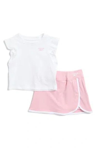 Reebok Kids' Ruffle T-shirt & Skirt Set In White