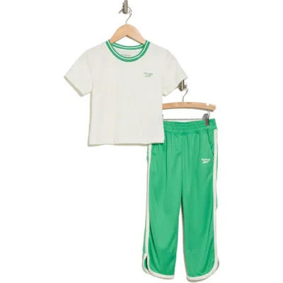 Reebok Kids' T-shirt & Mesh Pants Set In Green
