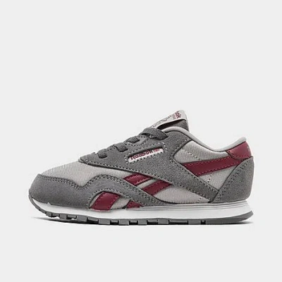 Reebok Babies'  Kids' Toddler Classic Nylon Stretch Lace Casual Shoes In Grey/maroon