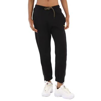 Reebok Ladies Black Logo-embroidered Track Pants