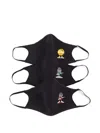 Reebok Large Icon Face Cover (pack Of Three) In Black