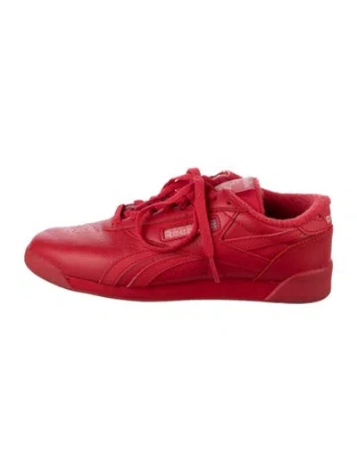 Pre-owned Reebok Leather Athletic Sneakers In Red