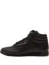 Reebok Leather Strapped High-top Sneakers In Black