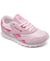 Reebok Little Girls Classic Nylon Casual Sneakers From Finish Line In Pink