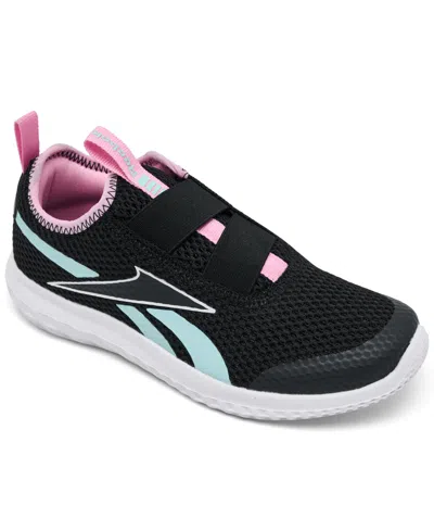 Reebok Kids' Little Girls Rush Runner Slip-on Casual Sneakers From Finish Line In Black