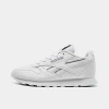 Reebok Little Kids' Classic Leather Casual Shoes In White/white/grey 3