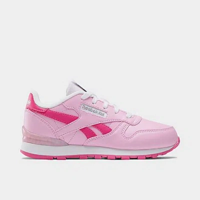 Reebok Little Kids' Classic Leather Step N Flash Casual Shoes In Astro Rose/bold Pink/white