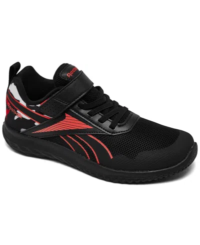 Reebok Little Kids Rush Runner 5 Casual Sneakers From Finish Line In Black,red