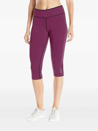 Reebok Logo Cropped Leggings In Pink
