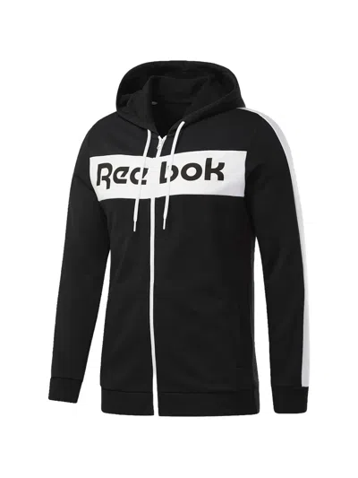 Reebok Logo Hooded Track Jacket In Black