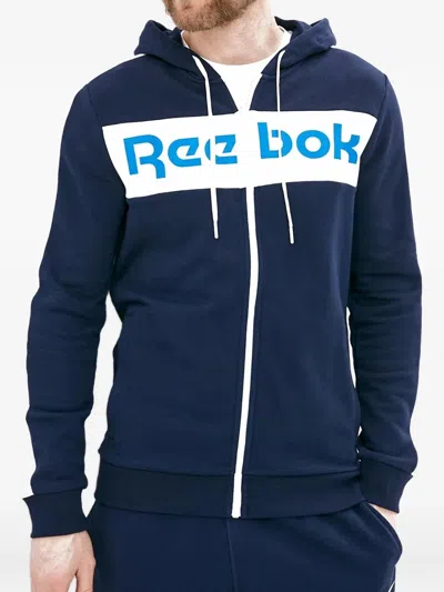 Reebok Logo Hoodie In Blue