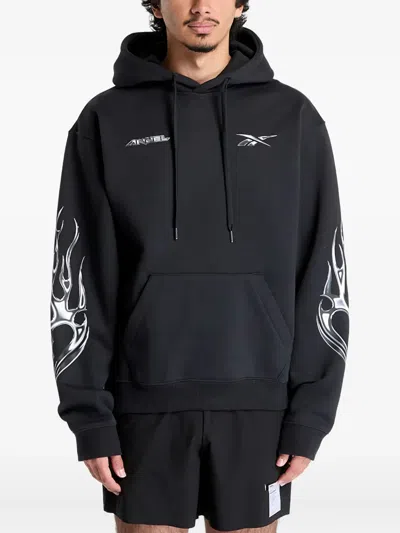 Reebok Logo-print Hoodie In Black