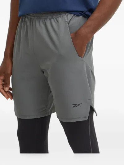 Reebok Logo-detail Running Shorts In Animal Print
