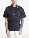 Reebok Logo-print Collared T-shirt In Black