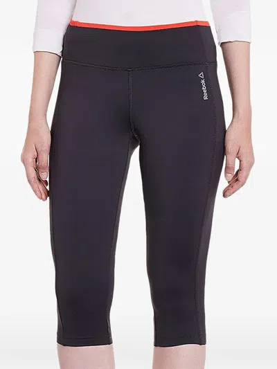 Reebok Logo-print Cropped Leggings In Black