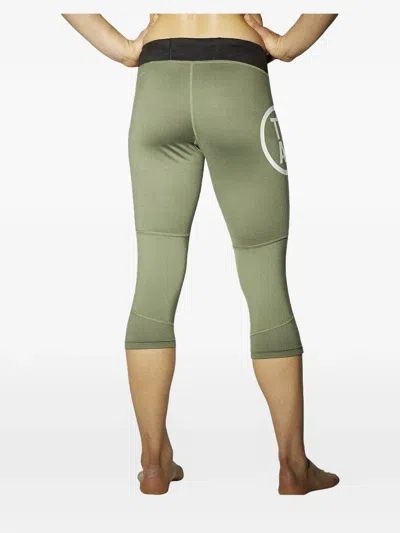 Reebok Logo-print Cropped Leggings In Green