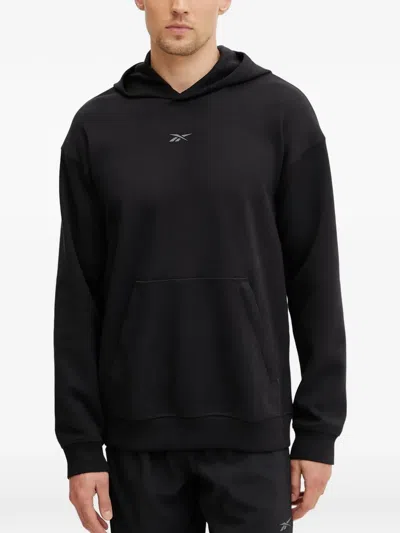 Reebok Logo-print Pouch-pocket Hoodie In Black