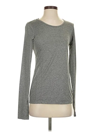 Pre-owned Reebok Long Sleeve Top Gray Crew Neck Tops