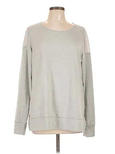 Pre-owned Reebok Long Sleeve Top Gray Crew Neck Tops