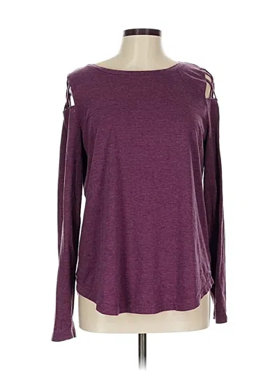 Pre-owned Reebok Long Sleeve Top Purple Cold Shoulder Neckline Tops