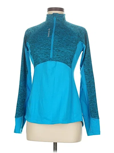 Pre-owned Reebok Long Sleeve Top Teal Turtleneck Tops In Blue