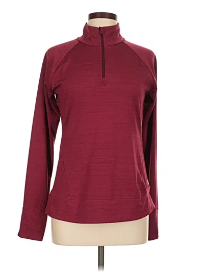 Pre-owned Reebok Long Sleeve T-shirt In Burgundy