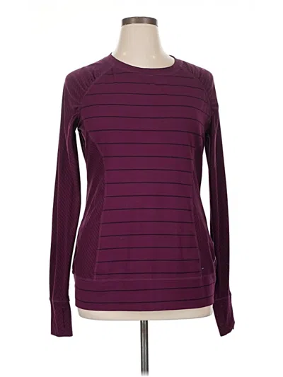 Pre-owned Reebok Long Sleeve T-shirt In Burgundy