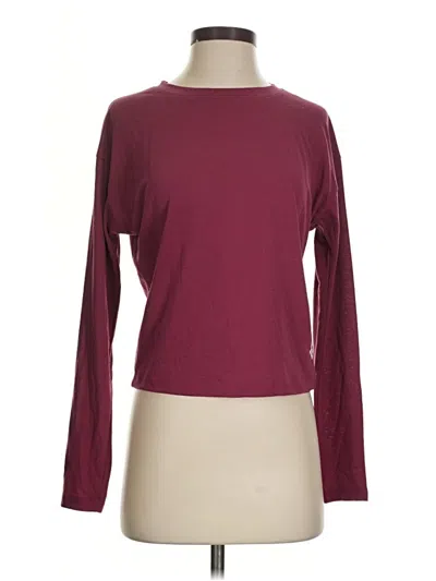 Pre-owned Reebok Long Sleeve T-shirt In Burgundy