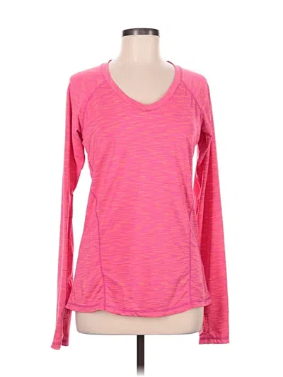 Pre-owned Reebok Long Sleeve T-shirt In Pink