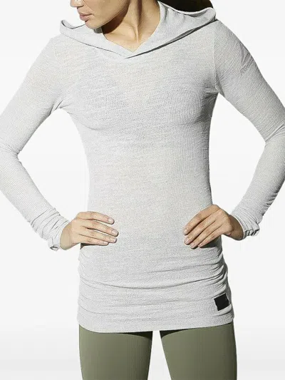 Reebok Long Sleeve Waffle Hoodie In Gray
