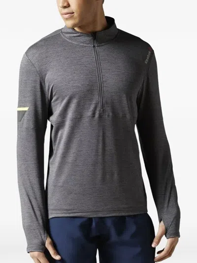 Reebok Long-sleeve Zip Sweatshirt In Gray