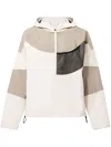 Reebok Ltd Patchwork Hooded Windbreaker In Neutrals