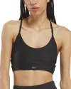 Reebok Lux Strappy Sports Bra In Black