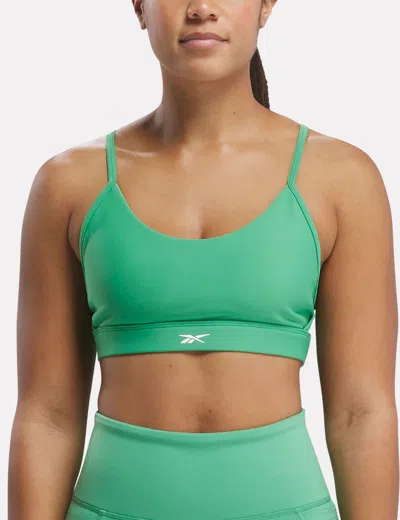 Reebok Lux Strappy Sports Bra In Green